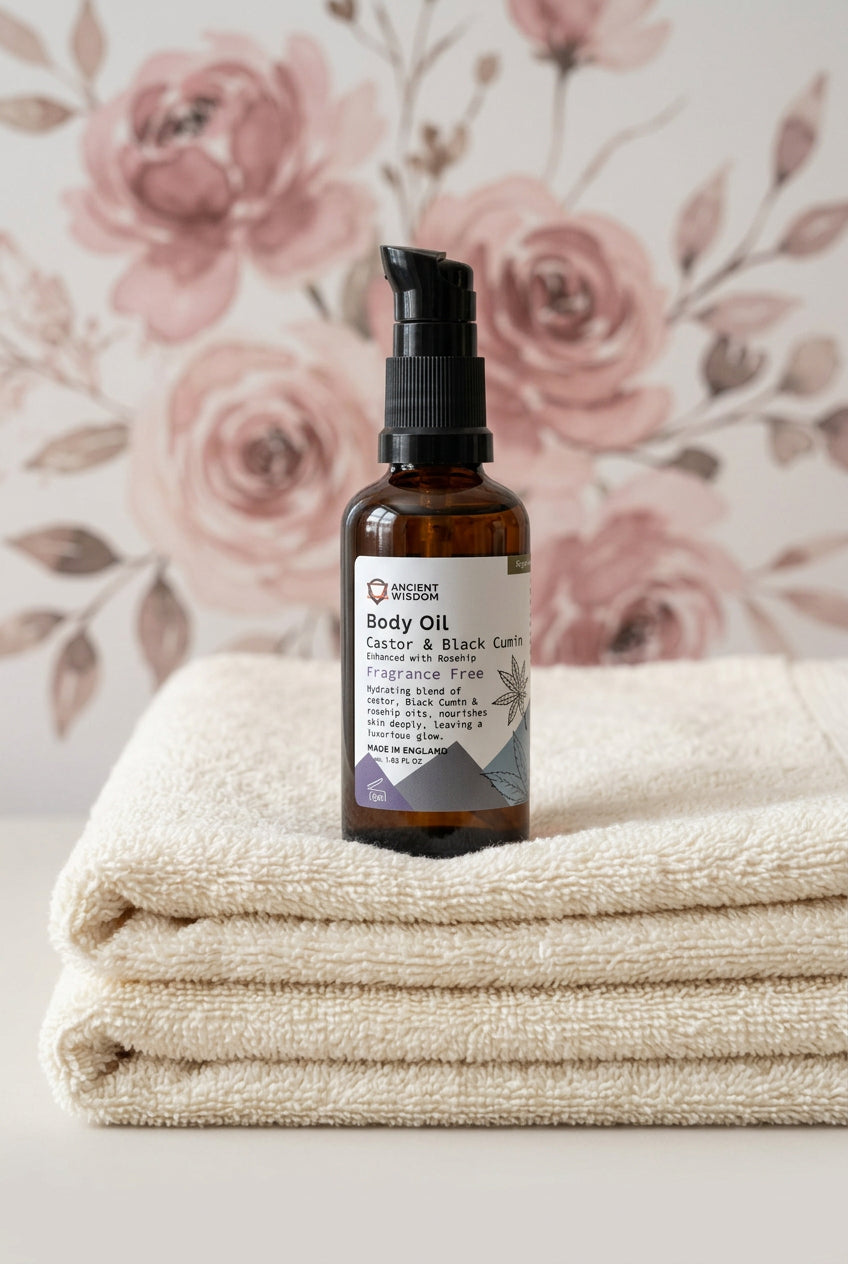 Castor & Black Cumin Body Oil with RoseHip - Fragrance Free - 50ml